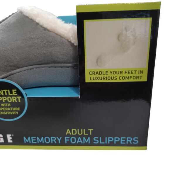 Ultra-Soft Memory Foam Slippers Gray Sz Adult M Unisex Sharper Image New in Box - Picture 5 of 8